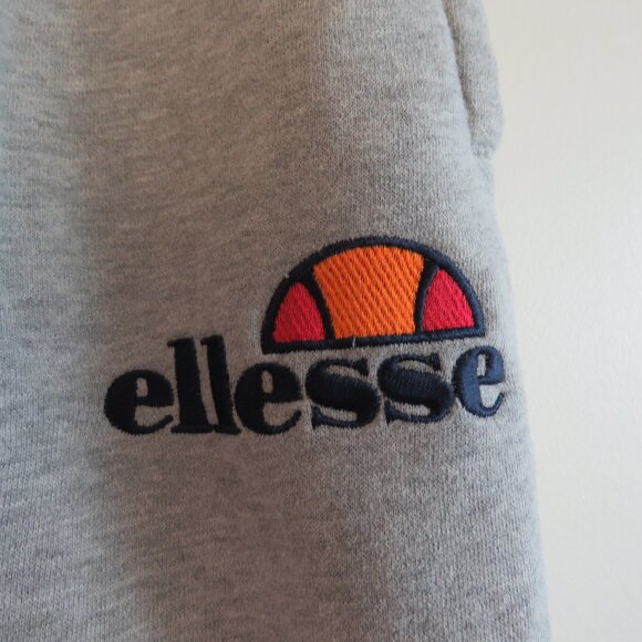 VINTAGE Y2K ELLESSE Heathered Gray Sweatpant Joggers Lounge Athleisure - Size M - Picture 7 of 13